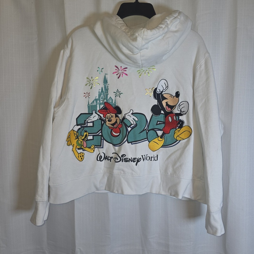 Disney Mickey Minnie 2025 Women's Full Zip Hoodie Sweatshirt Size 1X